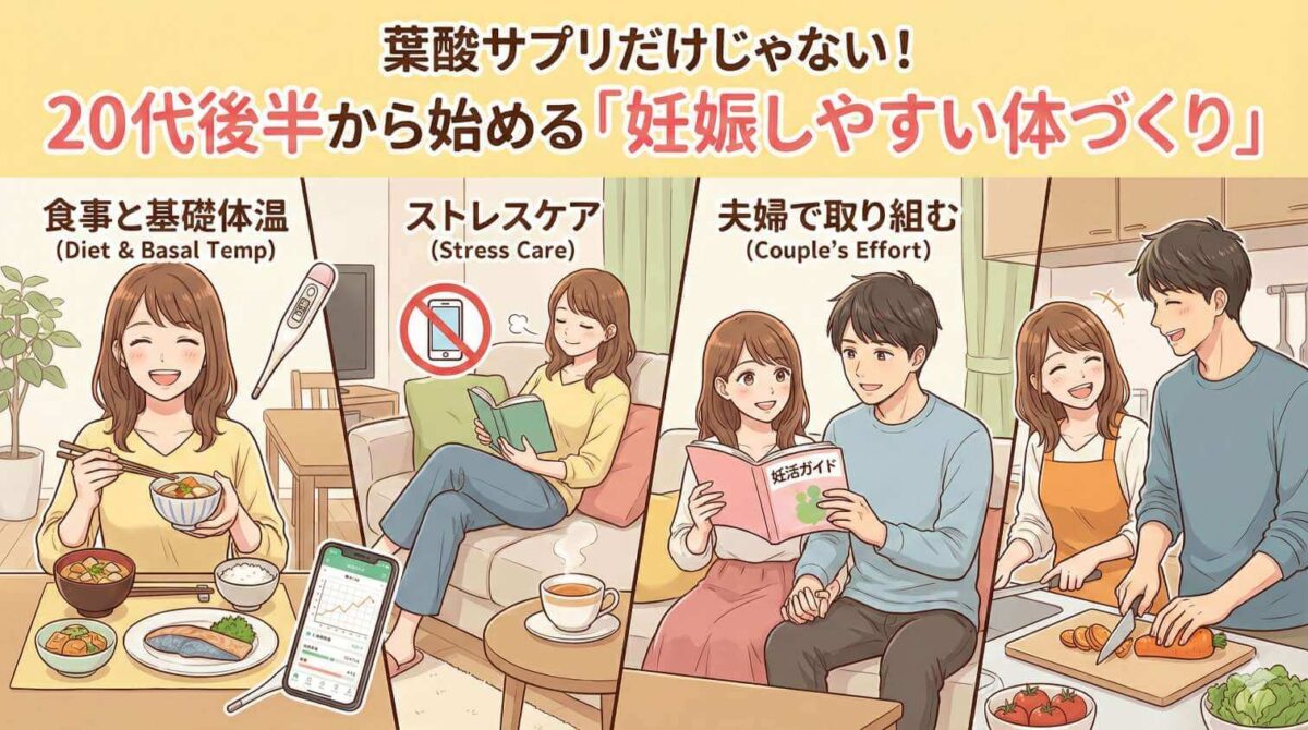 葉酸サプリだけじゃ足りない!20代後半から始める「妊娠しやすい体づくり」
