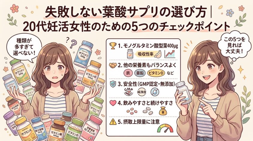 失敗しない葉酸サプリの選び方｜20代妊活女性のための5つのチェックポイント