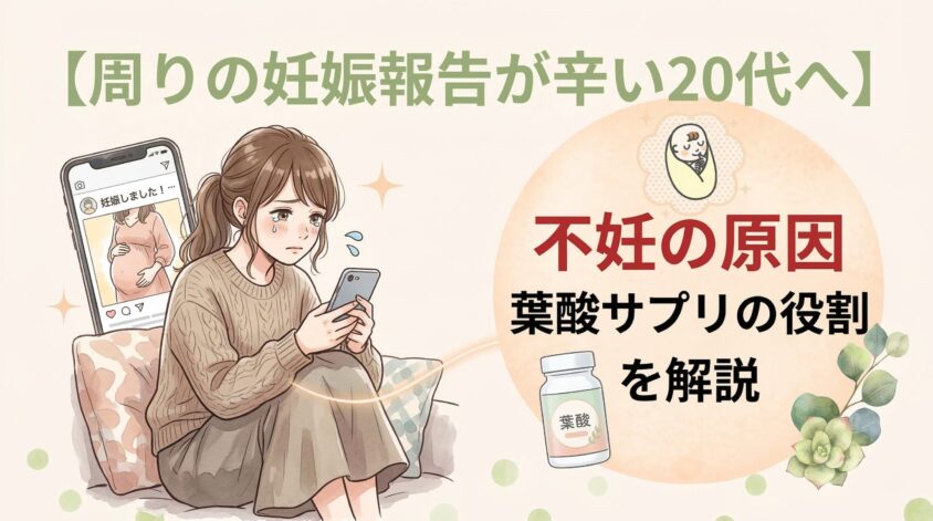 【周りの妊娠報告が辛い20代へ】不妊の原因と葉酸サプリの役割を解説