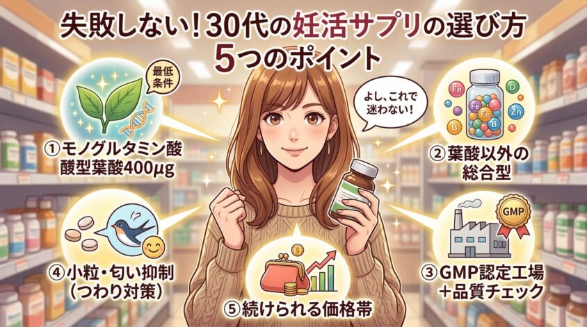 失敗しない！30代の妊活サプリの選び方5つのポイント
