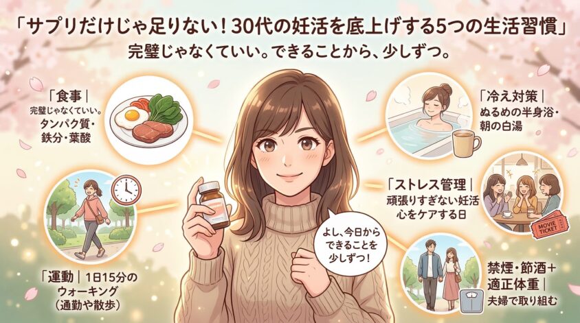 サプリだけじゃ足りない！30代の妊活を底上げする5つの生活習慣
