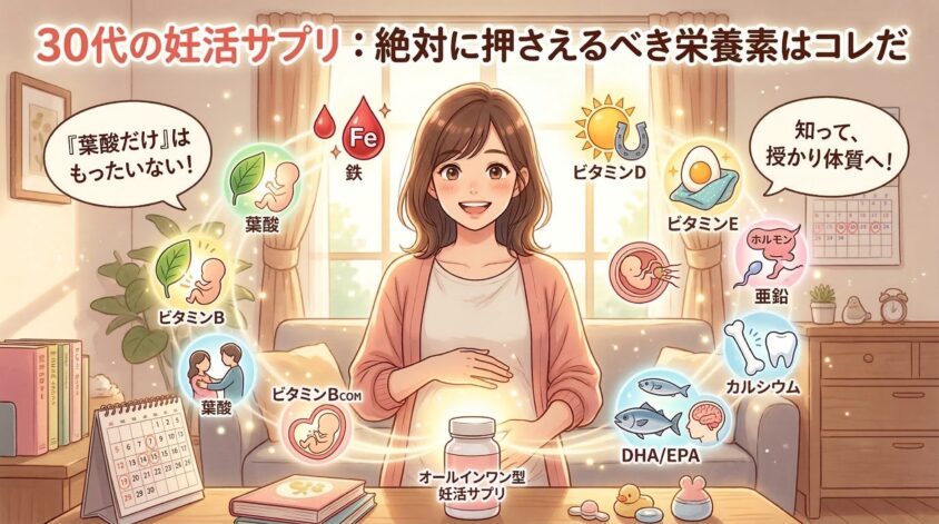30代の妊活サプリで授かり体質へ！絶対に押さえるべき栄養素はコレだ