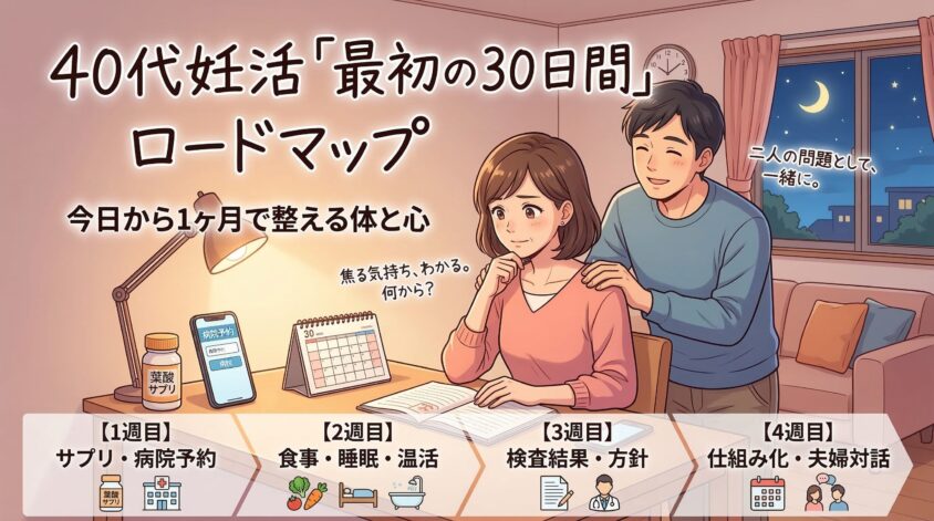 40代妊活、何から始める？「最初の30日間」ロードマップ ── 今日から1ヶ月で整える体と心