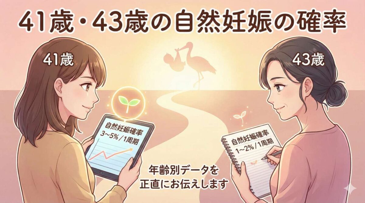 41歳・43歳の自然妊娠の確率｜年齢別データを正直にお伝えします