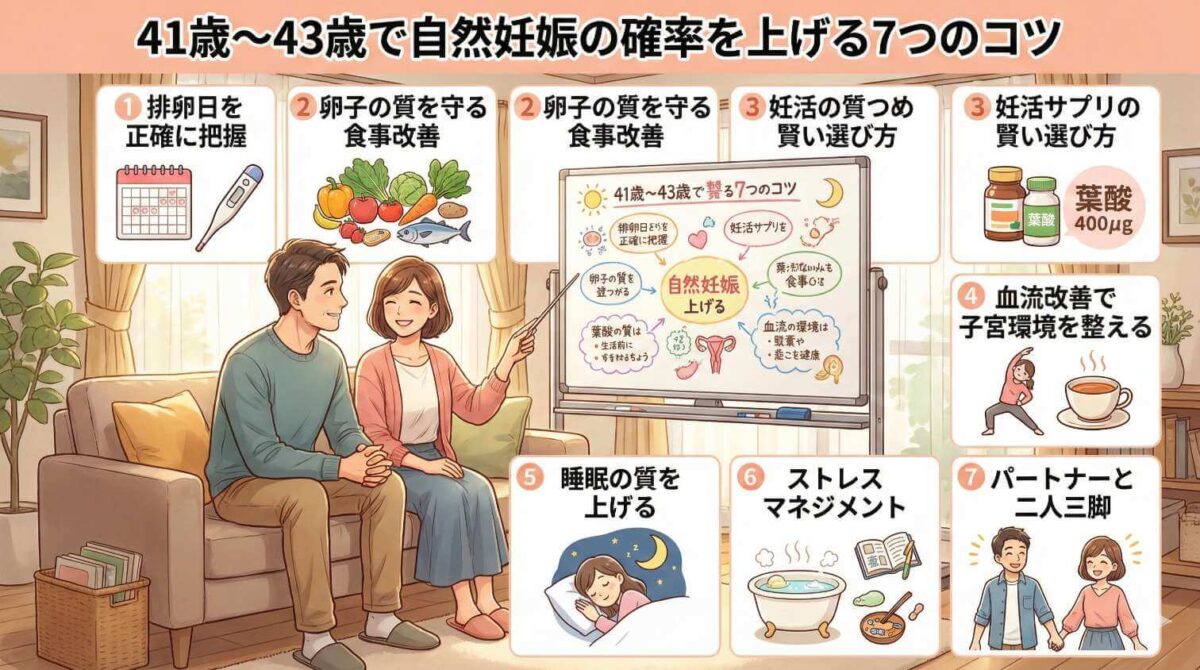 41歳～43歳で自然妊娠の確率を上げる7つのコツ