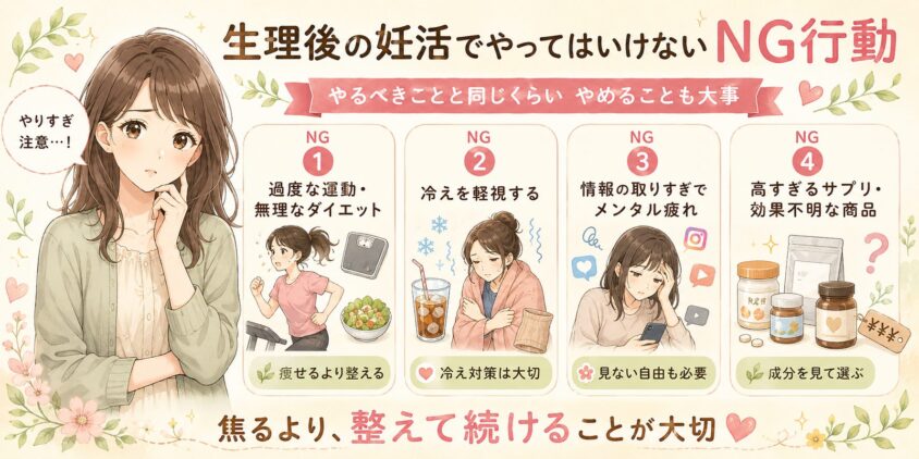 生理後の妊活でやってはいけないNG行動