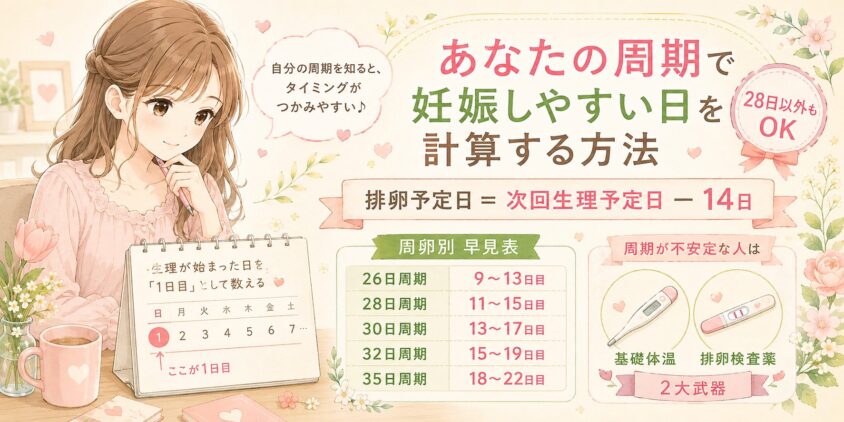 あなたの周期で「妊娠しやすい日」を計算する方法(28日以外もOK)