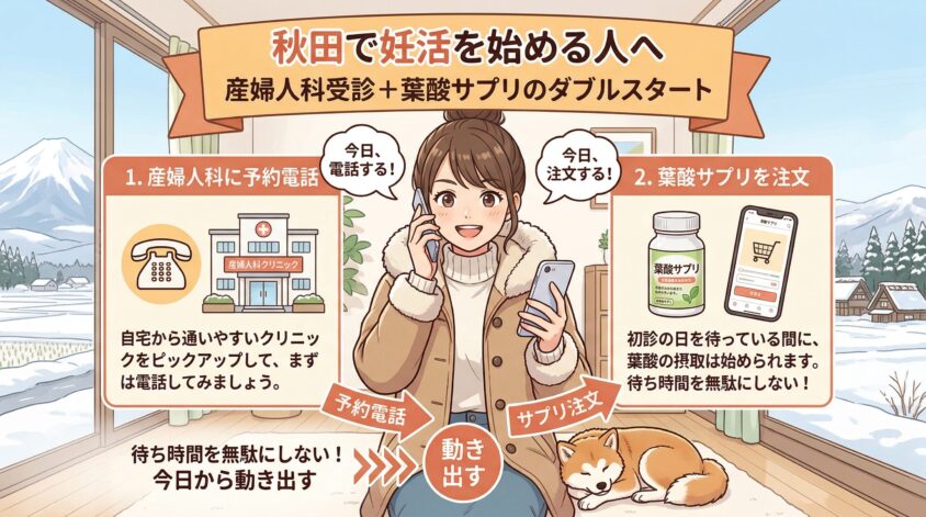 秋田で妊活を始める人へ｜産婦人科受診＋葉酸サプリのダブルスタート