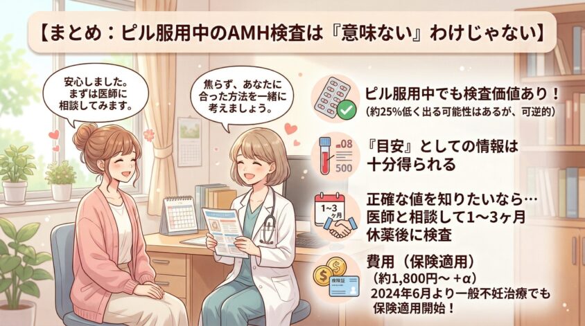 まとめ：ピル服用中のAMH検査は「意味ない」わけじゃない