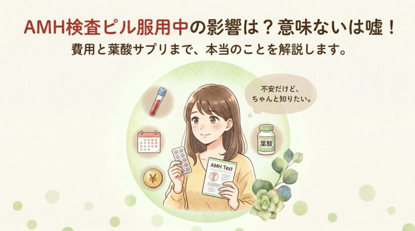 AMH検査ピル服用中の影響は？意味ないは嘘！費用と葉酸サプリも解説
