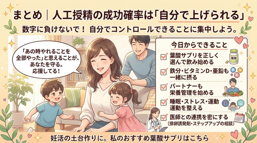 まとめ|人工授精の成功確率は「自分で上げられる」
