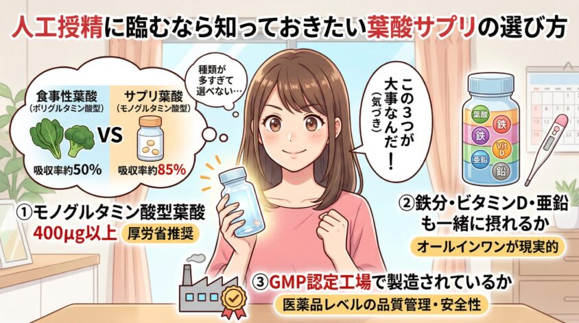 人工授精に臨むなら知っておきたい葉酸サプリの選び方