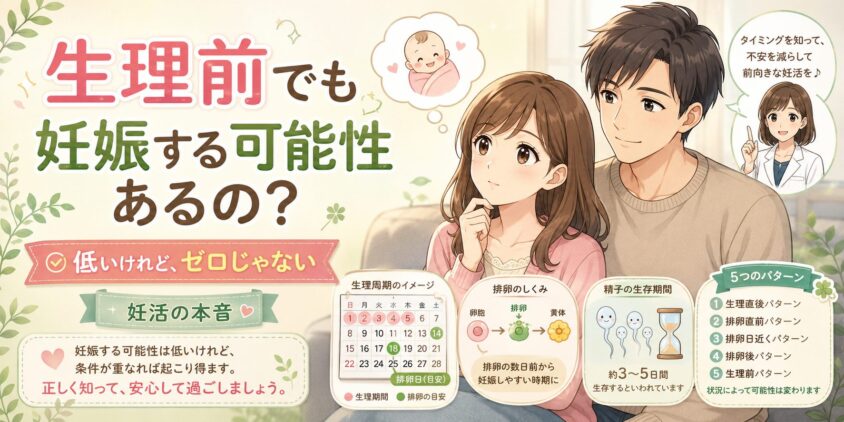 生理前の性行為で妊娠する可能性は本当にあるの？