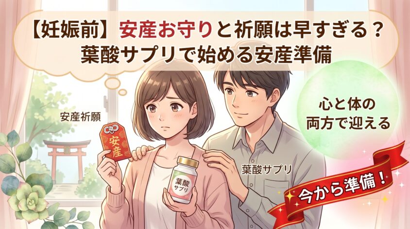 【妊娠前】安産お守りと祈願は早すぎる？葉酸サプリで始める安産準備