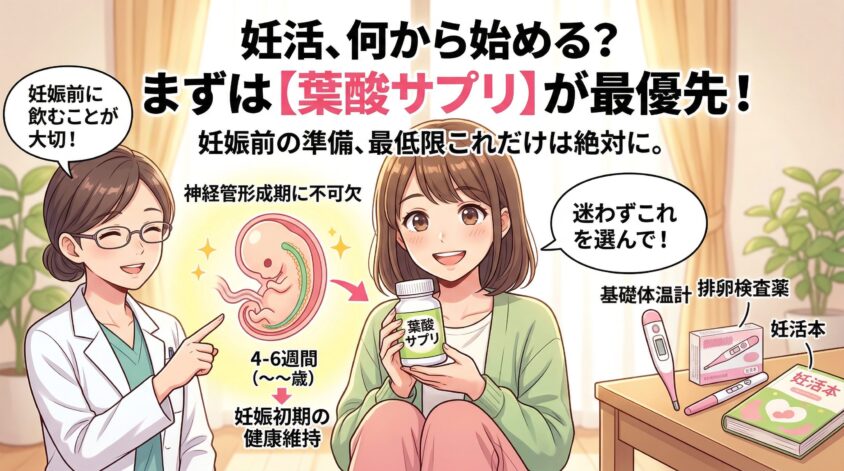 妊娠前に最低限準備するものは「葉酸サプリ」が最優先