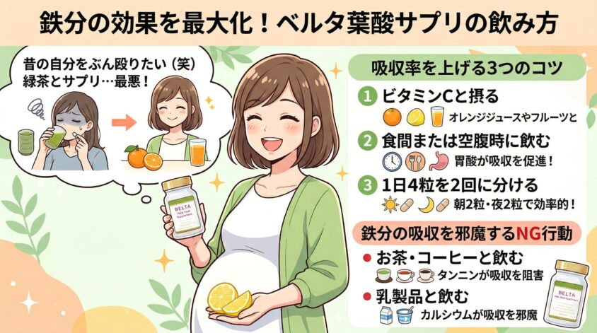 鉄分の効果を最大化するベルタ葉酸サプリの飲み方