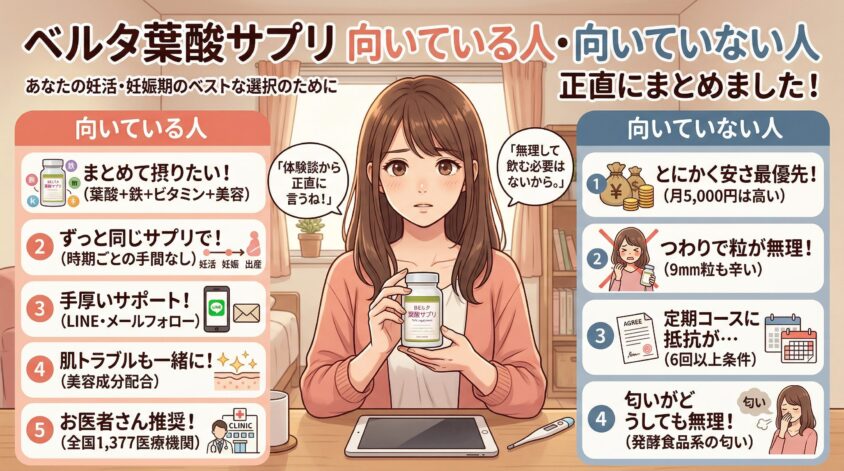 ベルタ葉酸サプリが向いている人・向いていない人