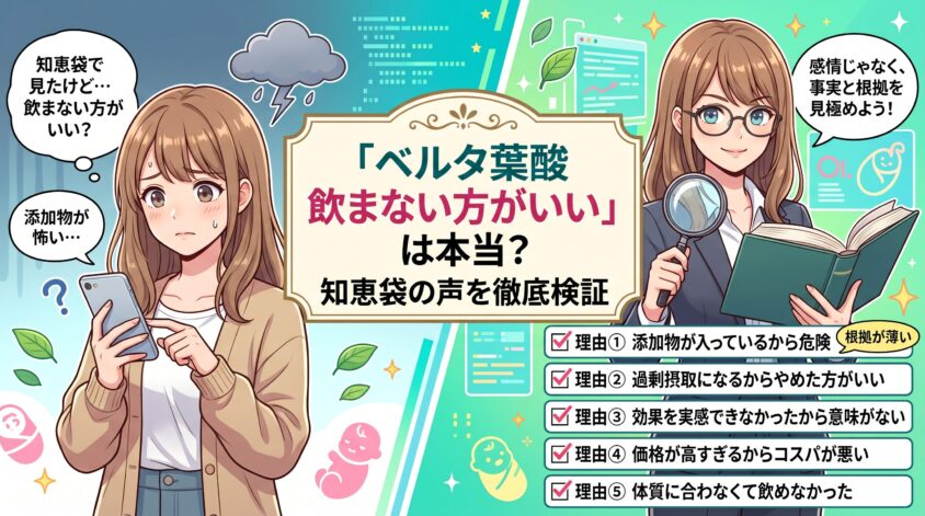 「ベルタ葉酸 飲まない方がいい」は本当？知恵袋の声を徹底検証
