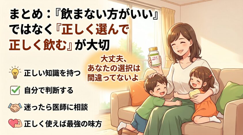 まとめ：ベルタ葉酸サプリは「飲まない方がいい」ではなく「正しく選んで正しく飲む」が大切