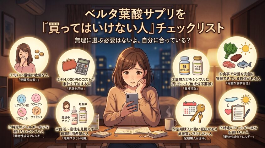 ベルタ葉酸サプリを「買ってはいけない人」チェックリスト