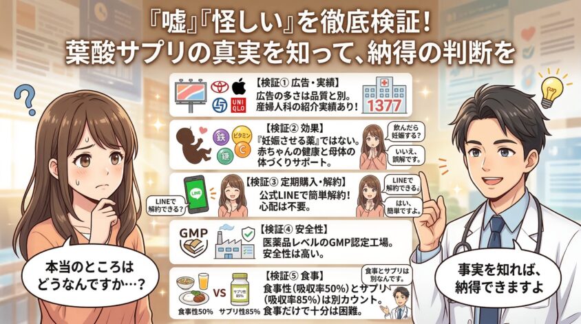 ベルタ葉酸サプリの効果が「嘘」「怪しい」を一つずつ検証してみた