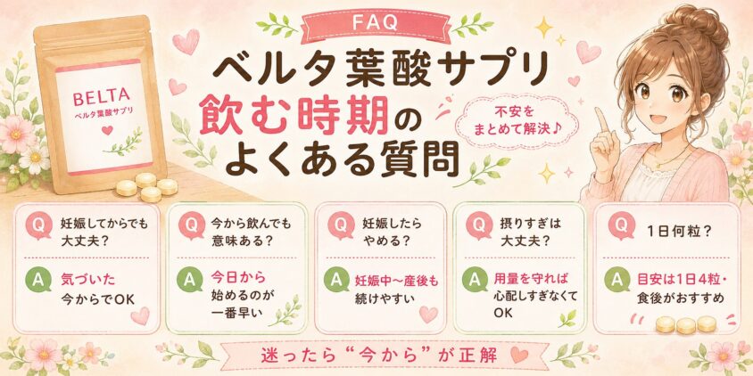 ベルタ葉酸サプリ「飲む時期」のよくある質問（FAQ）
