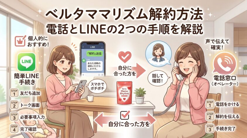 ベルタママリズムの解約方法は2つ｜電話とLINEの手順を解説