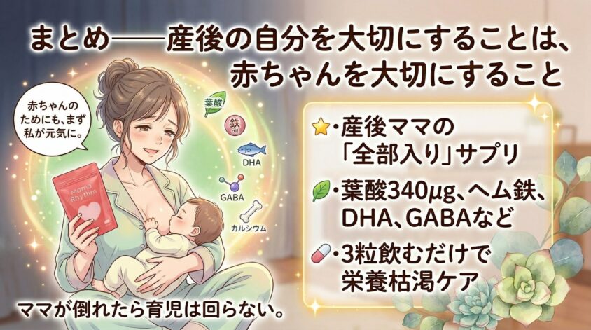 まとめ──産後の自分を大切にすることは、赤ちゃんを大切にすること