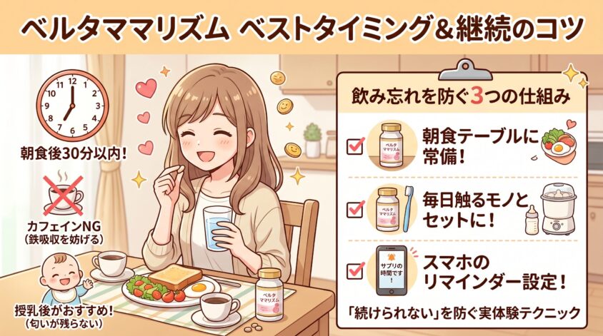 ベルタママリズムを飲むベストタイミングと継続のコツ