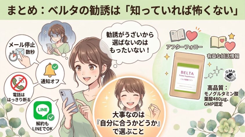 まとめ：ベルタの勧誘は「知っていれば怖くない」
