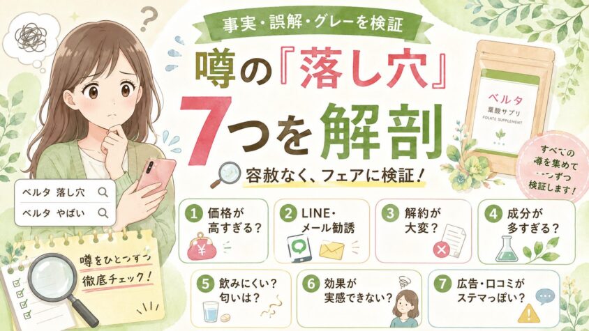 ベルタ葉酸サプリ噂の「落し穴」を7つ全部解剖してみる