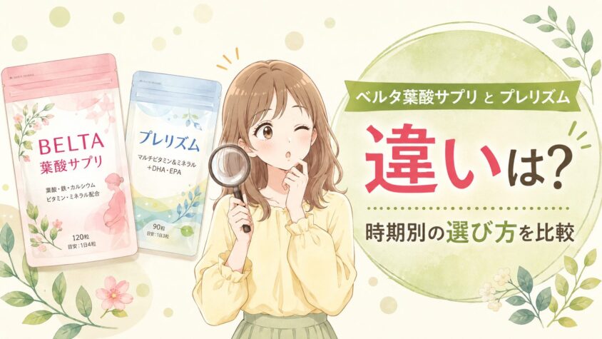 ベルタ葉酸サプリとプレリズムの違いは?時期別の選び方を比較