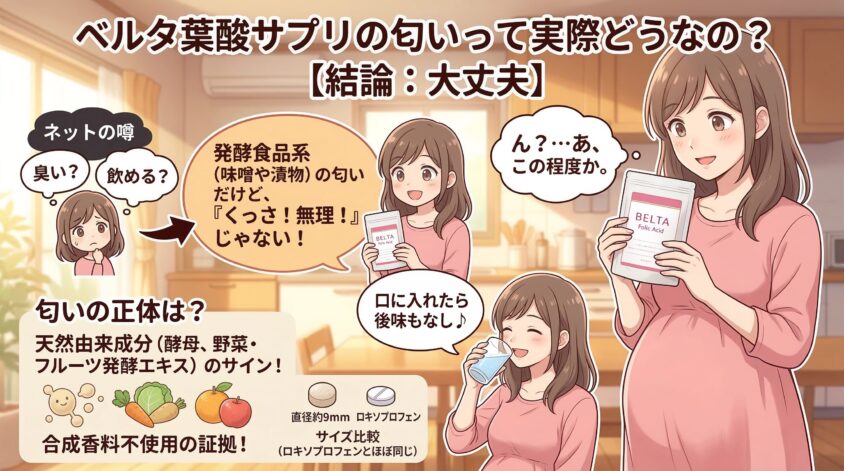 ベルタ葉酸サプリの匂いって臭いの？【結論：大丈夫】