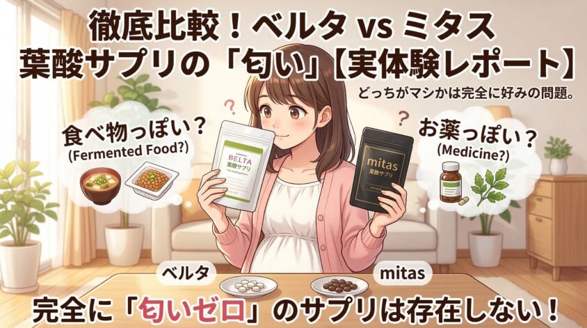 ベルタとミタス葉酸サプリの匂いを比較してみた【実体験レポート】
