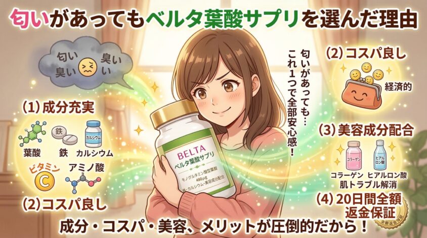 匂いがあってもベルタ葉酸サプリを選んだ理由