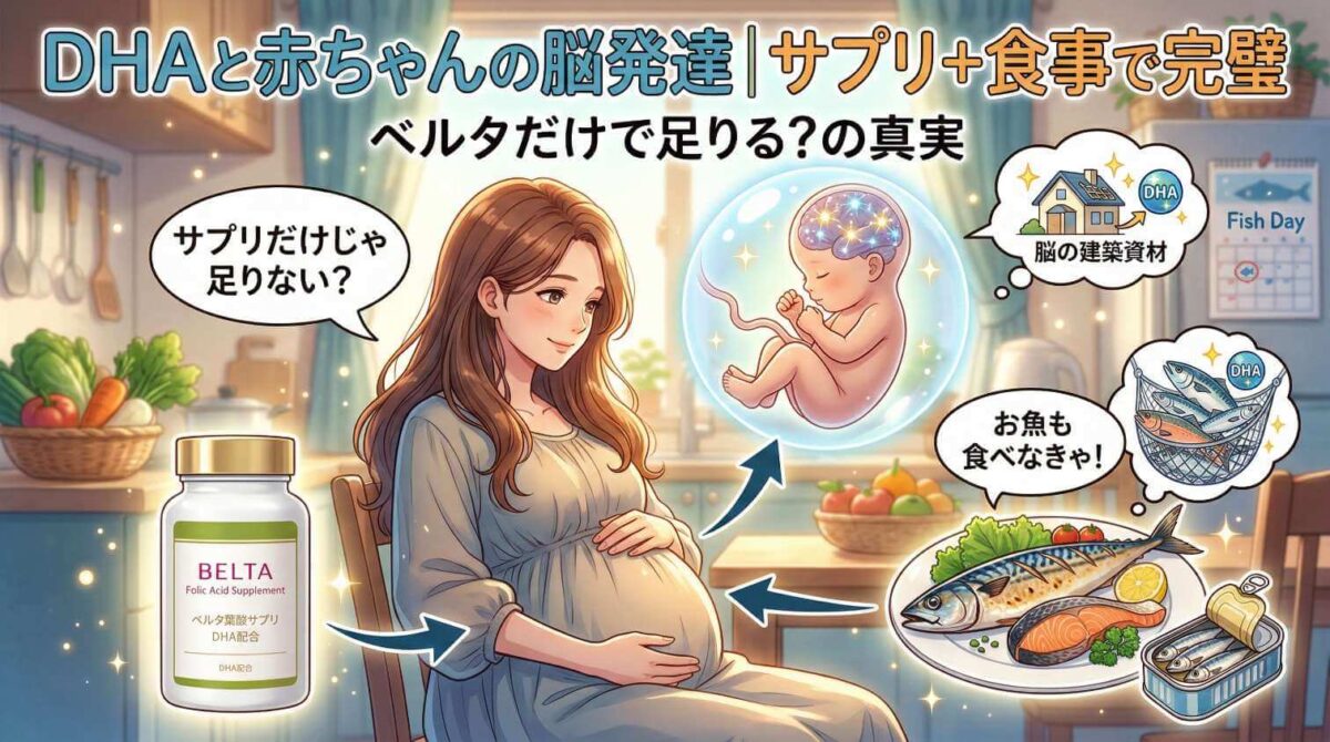 ベルタ葉酸サプリ&times;DHAの含有量と赤ちゃんの脳発達｜ベルタだけで足りる？