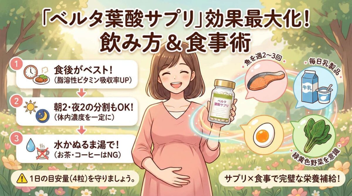ベルタ葉酸サプリの飲み方と効果を最大化する食事の組み合わせ