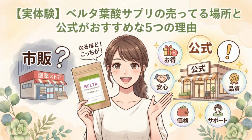 【実体験】ベルタ葉酸サプリの売ってる場所と公式がおすすめな5つの理由