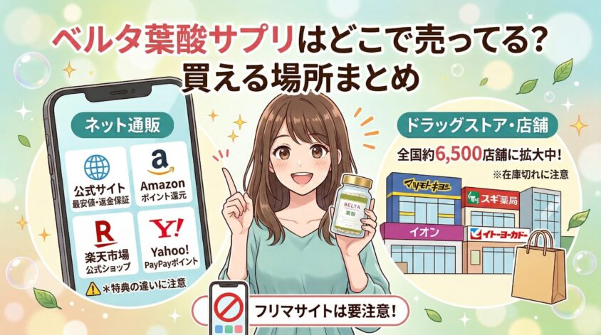 ベルタ葉酸サプリはどこで売ってる？買える場所を全まとめ