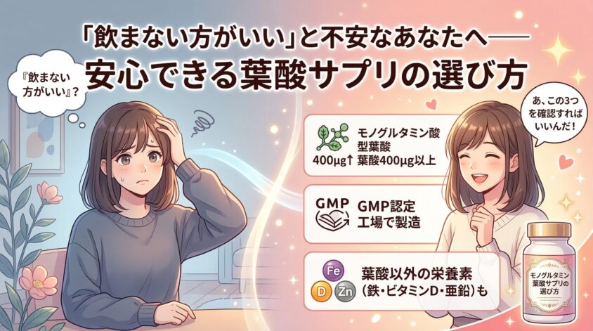 「飲まない方がいい」と不安なあなたへ──安心できる葉酸サプリの選び方
