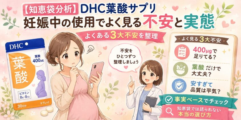【知恵袋分析】DHC葉酸サプリと妊娠中の使用についてよく見る不安と実態