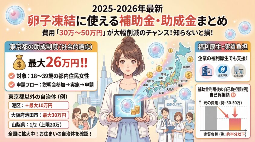 卵子凍結に使える補助金・助成金まとめ【2025-2026年最新】