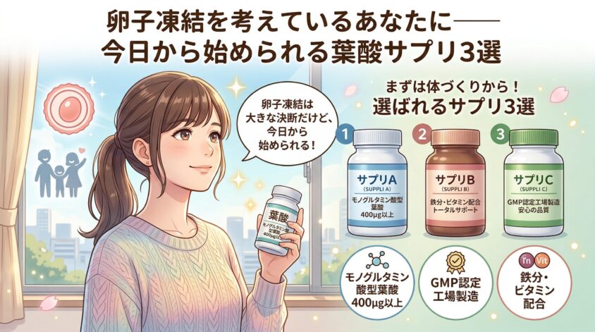 卵子凍結を考えているあなたに──今日から始められる葉酸サプリ3選