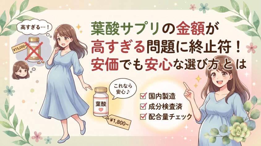 葉酸サプリの金額が高すぎる問題に終止符！安価でも安心な選び方とは