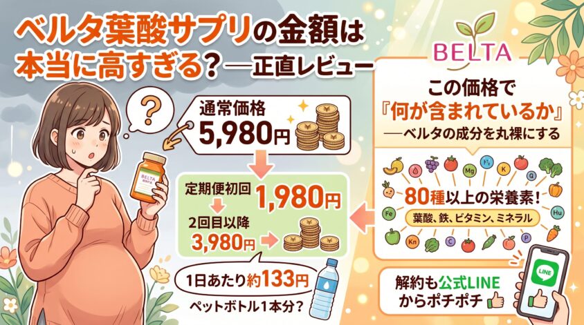 ベルタ葉酸サプリの金額は本当に高すぎる？──正直レビュー