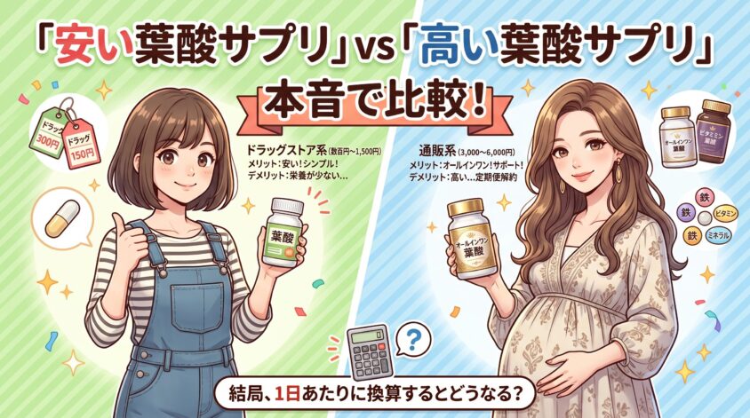 「安い葉酸サプリ」と「高い葉酸サプリ」を本音で比較してみた