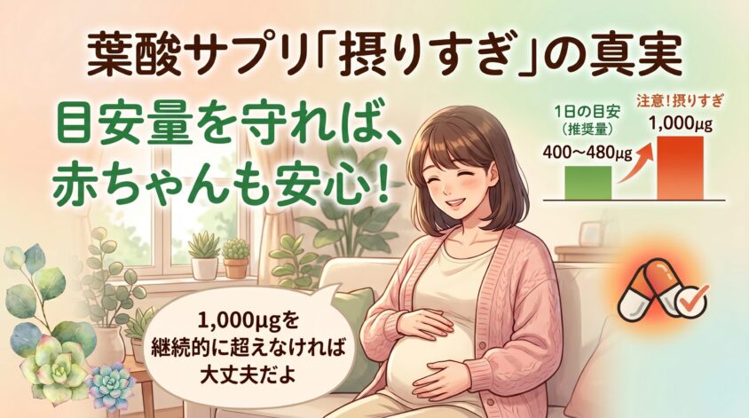葉酸サプリの「摂りすぎ」は本当に胎児に影響するの？結論から伝えるよ