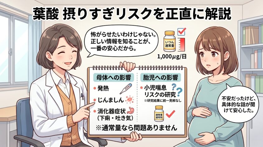 葉酸を摂りすぎた場合に考えられるリスク【正直に解説】