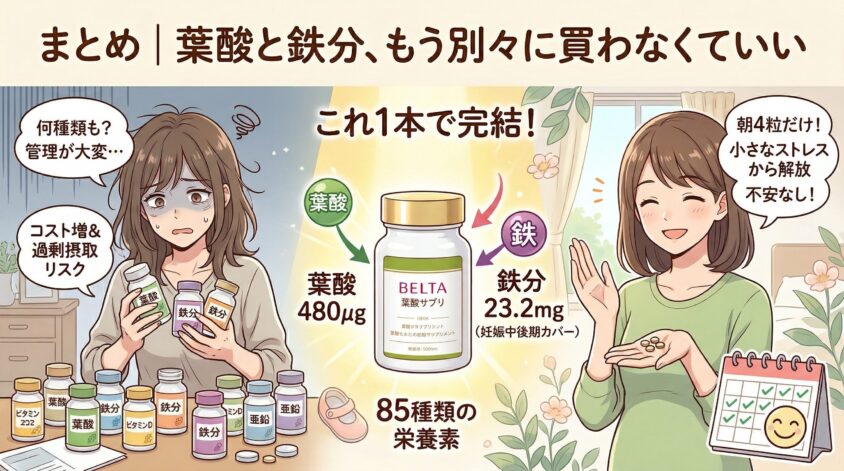 まとめ|葉酸サプリと鉄分サプリ、もう別々に買わなくていい