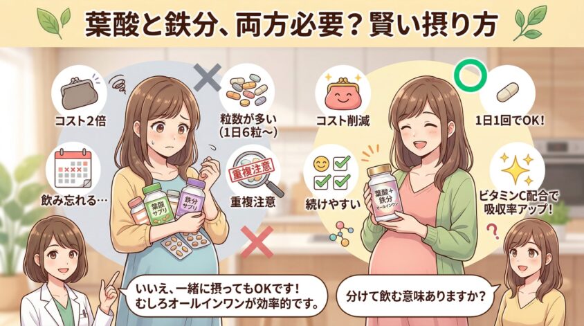 葉酸サプリと鉄分サプリ、本当に両方必要?併用のメリット・デメリット